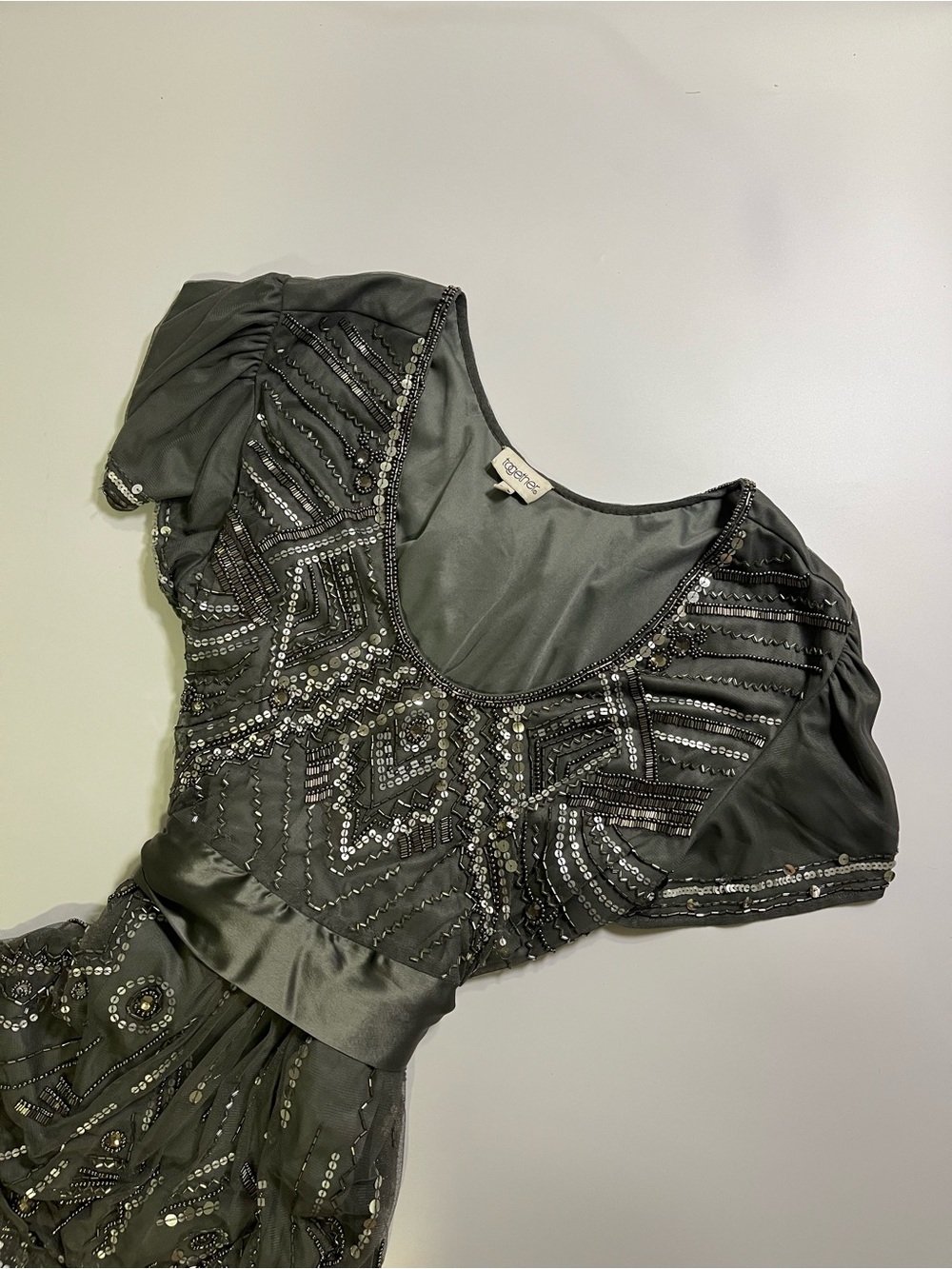 vintage babydoll beaded mini dress